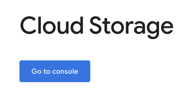 google cloud storage console
