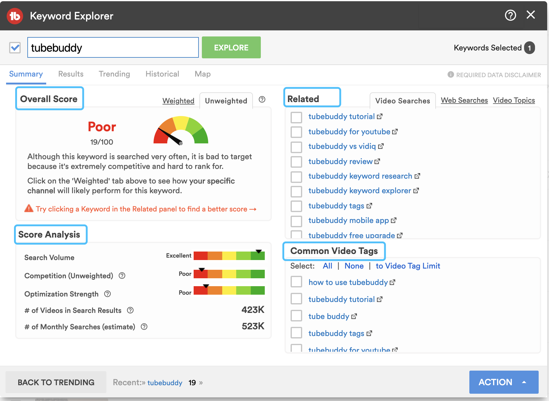 tubebuddy Keywords Explorer