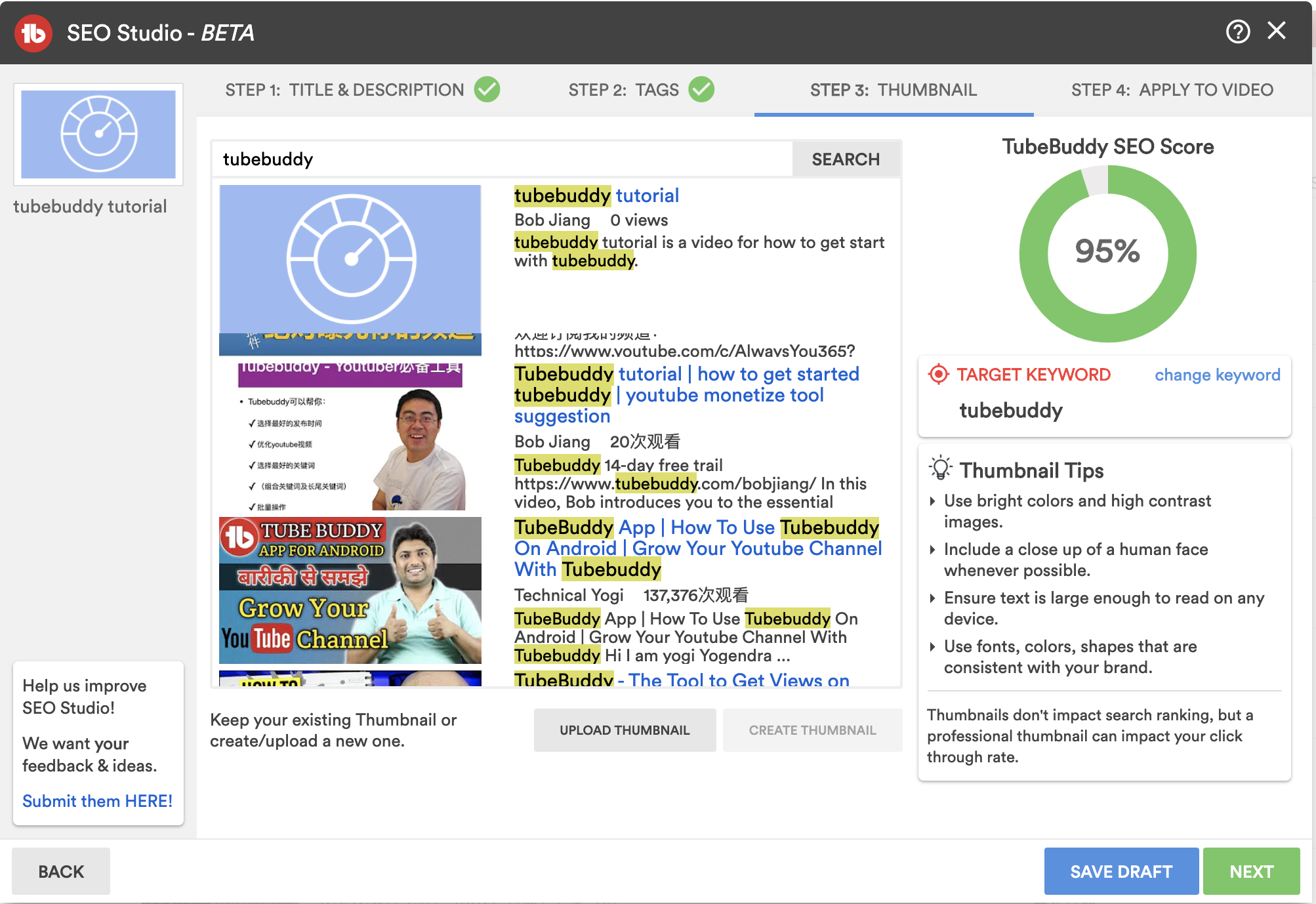 tubebuddy SEO studio